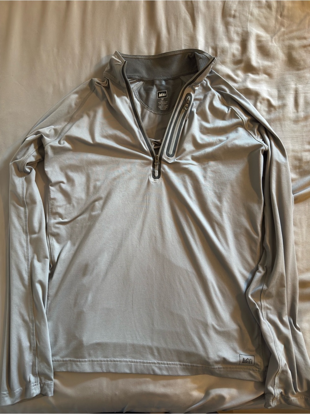 REI Men’s Light Gray Half-Zip Performance Jacket